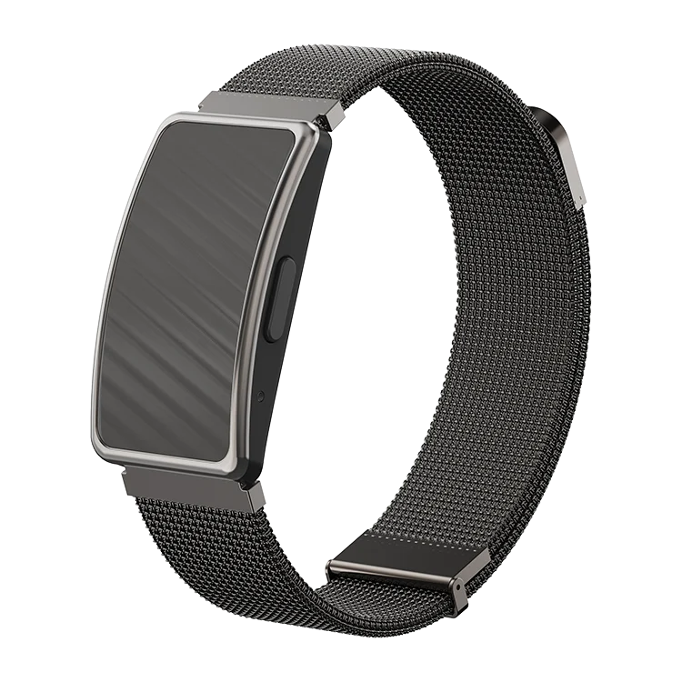 Браслет Bracelet: чёрная капсула датчиков без экрана на миланском ремешке